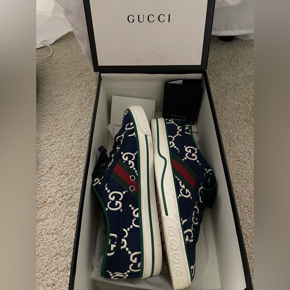 Gucci Navy and Green Tennis 1977 Sneakers - Picture 1 of 11